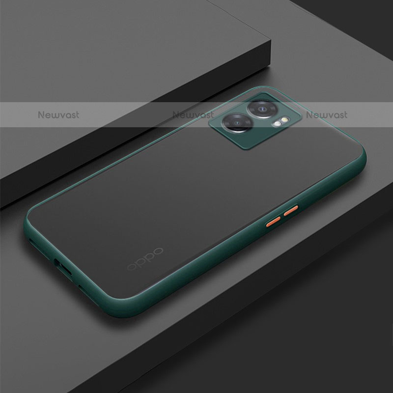 Silicone Transparent Frame Case Cover for OnePlus Nord N300 5G Midnight Green