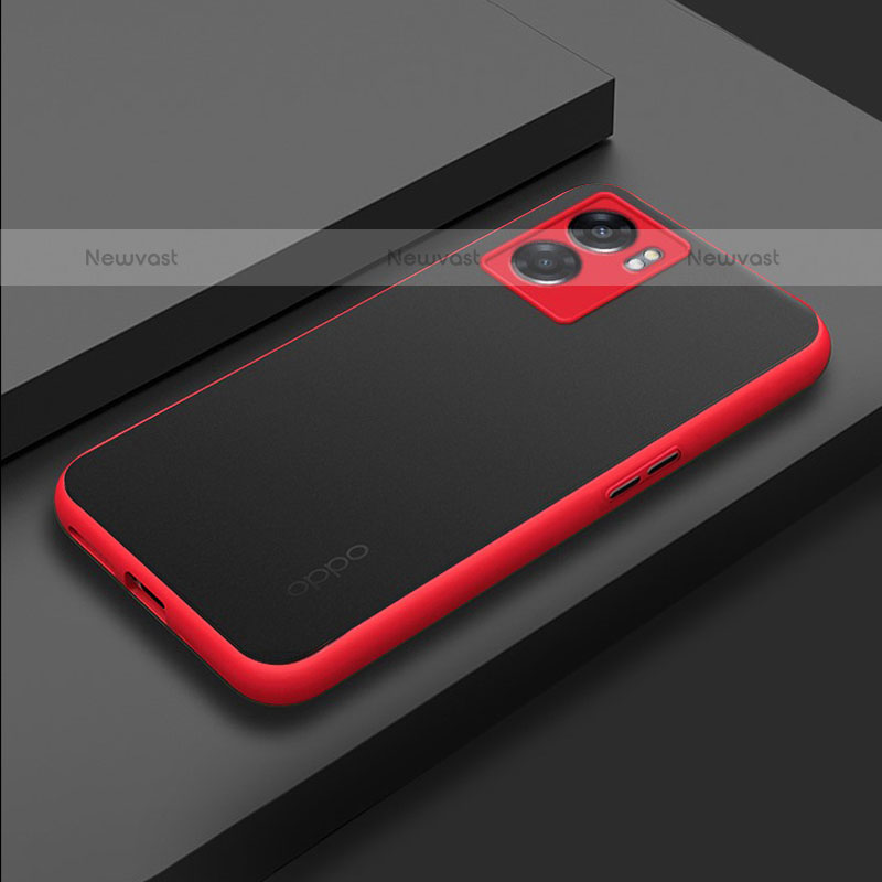 Silicone Transparent Frame Case Cover for OnePlus Nord N300 5G Red