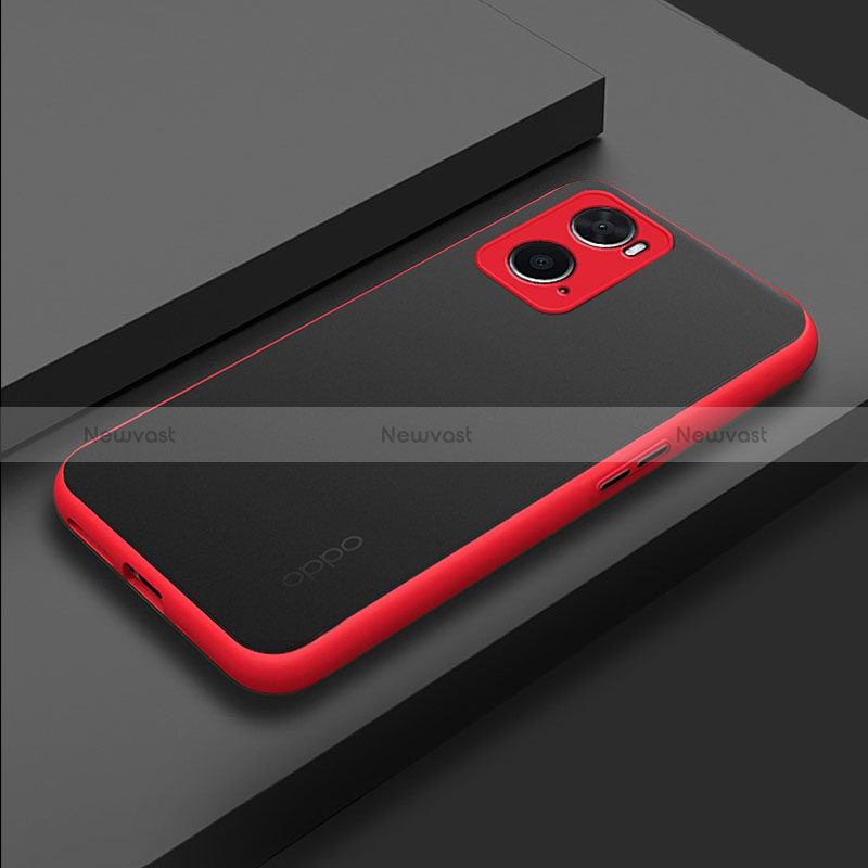 Silicone Transparent Frame Case Cover for Oppo A36 Red