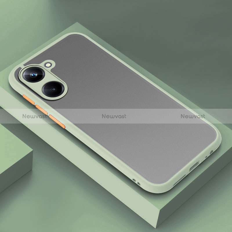 Silicone Transparent Frame Case Cover for Realme 10 4G Matcha Green