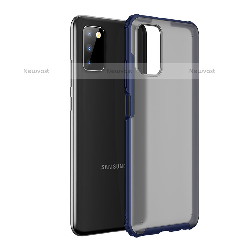 Silicone Transparent Frame Case Cover for Samsung Galaxy A02s Blue