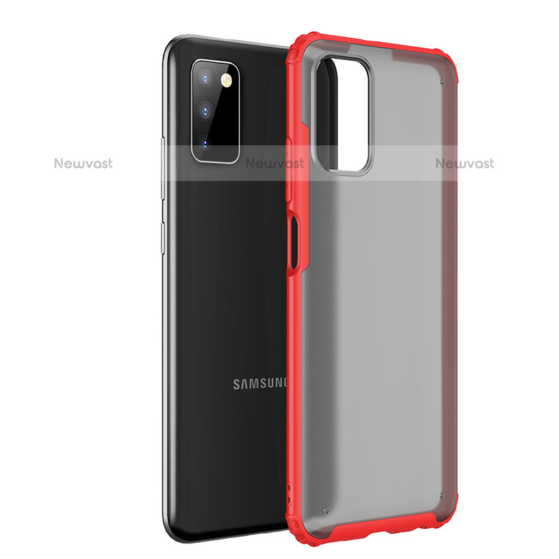 Silicone Transparent Frame Case Cover for Samsung Galaxy A02s Red
