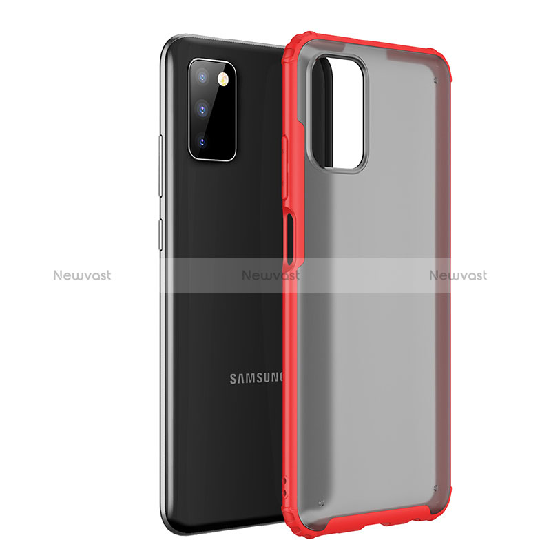 Silicone Transparent Frame Case Cover for Samsung Galaxy M02s Red