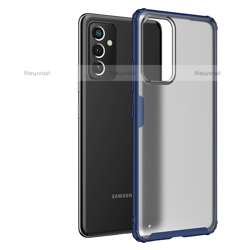 Silicone Transparent Frame Case Cover for Samsung Galaxy Quantum2 5G Blue