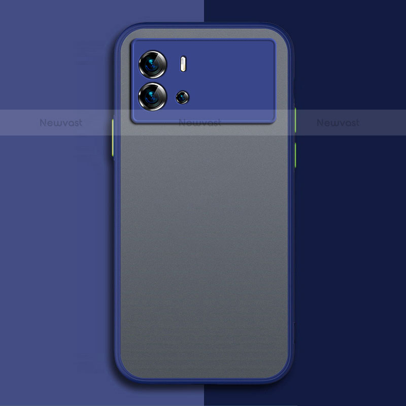 Silicone Transparent Frame Case Cover for Vivo iQOO 9 5G Blue