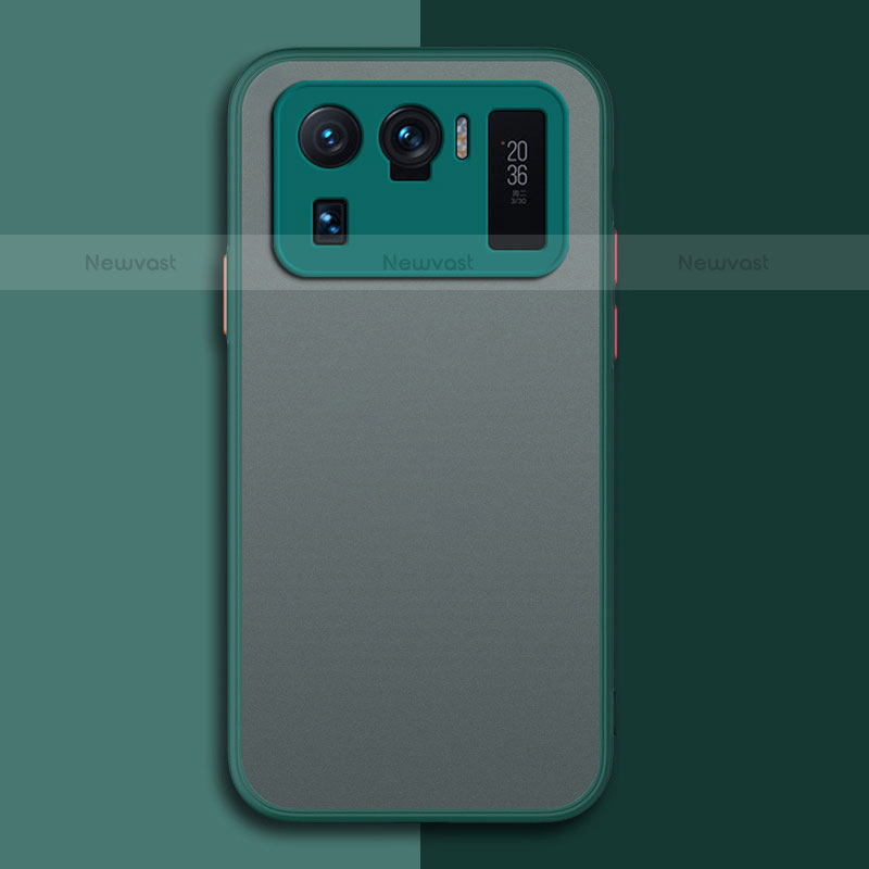 Silicone Transparent Frame Case Cover for Xiaomi Mi 11 Ultra 5G Green