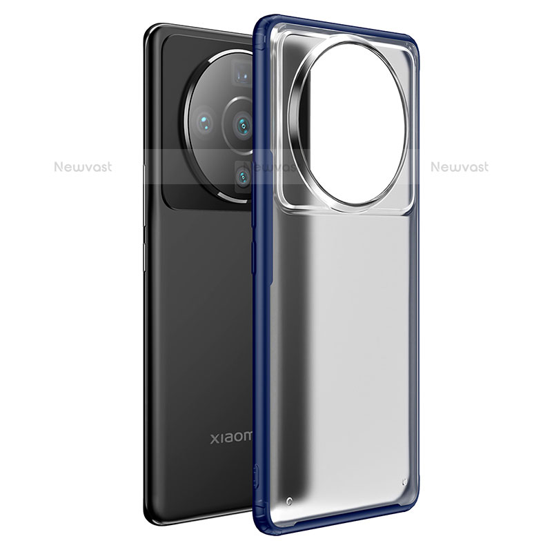 Silicone Transparent Frame Case Cover for Xiaomi Mi 12 Ultra 5G Blue