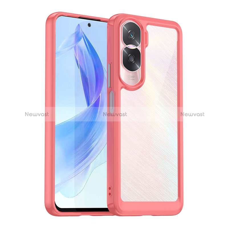 Silicone Transparent Frame Case Cover J01S for Huawei Honor 90 Lite 5G