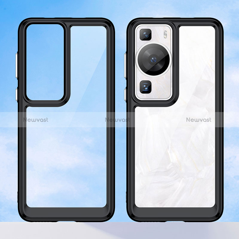 Silicone Transparent Frame Case Cover J01S for Huawei P60 Pro