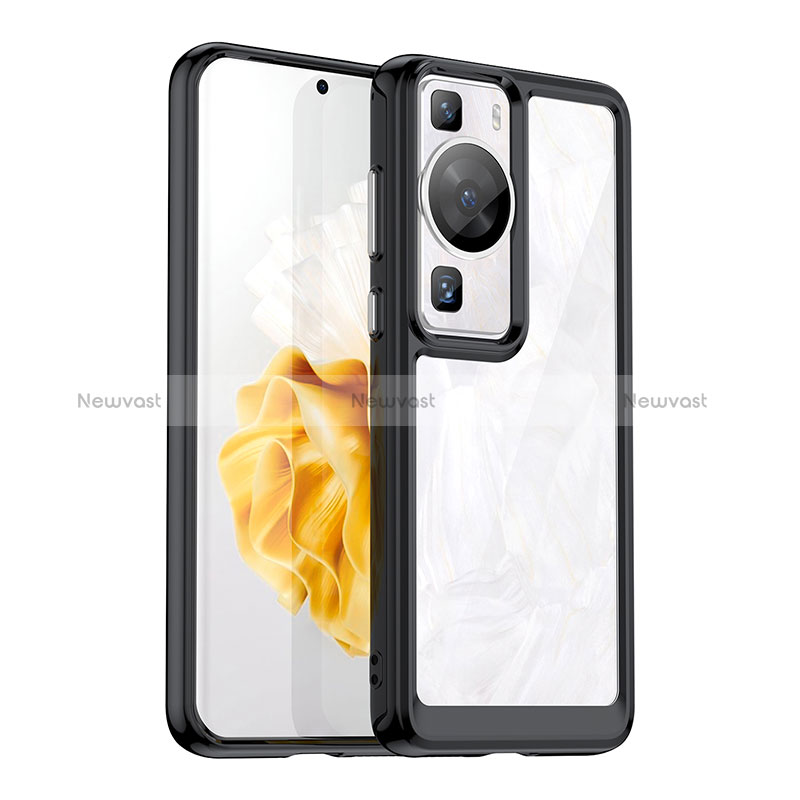 Silicone Transparent Frame Case Cover J01S for Huawei P60 Pro