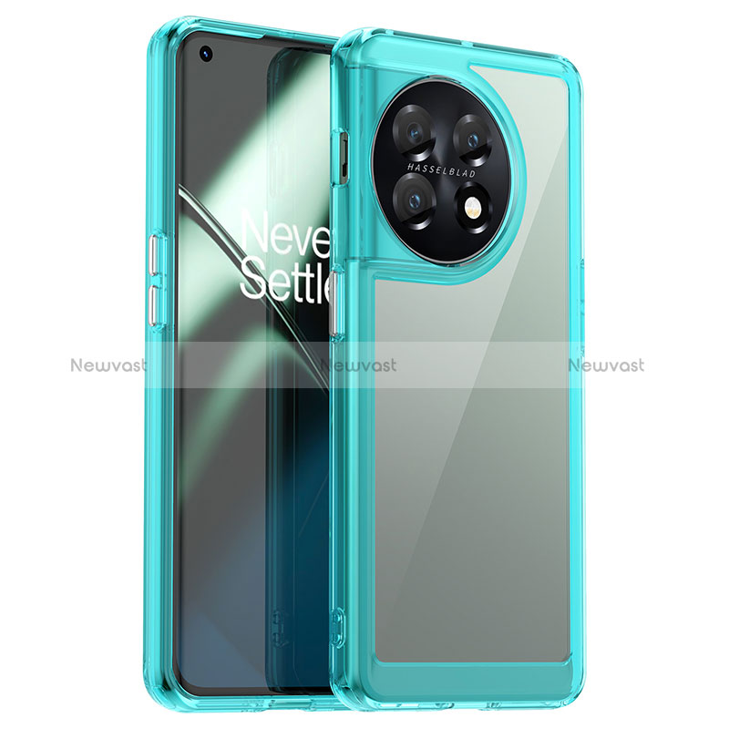 Silicone Transparent Frame Case Cover J01S for OnePlus 11 5G