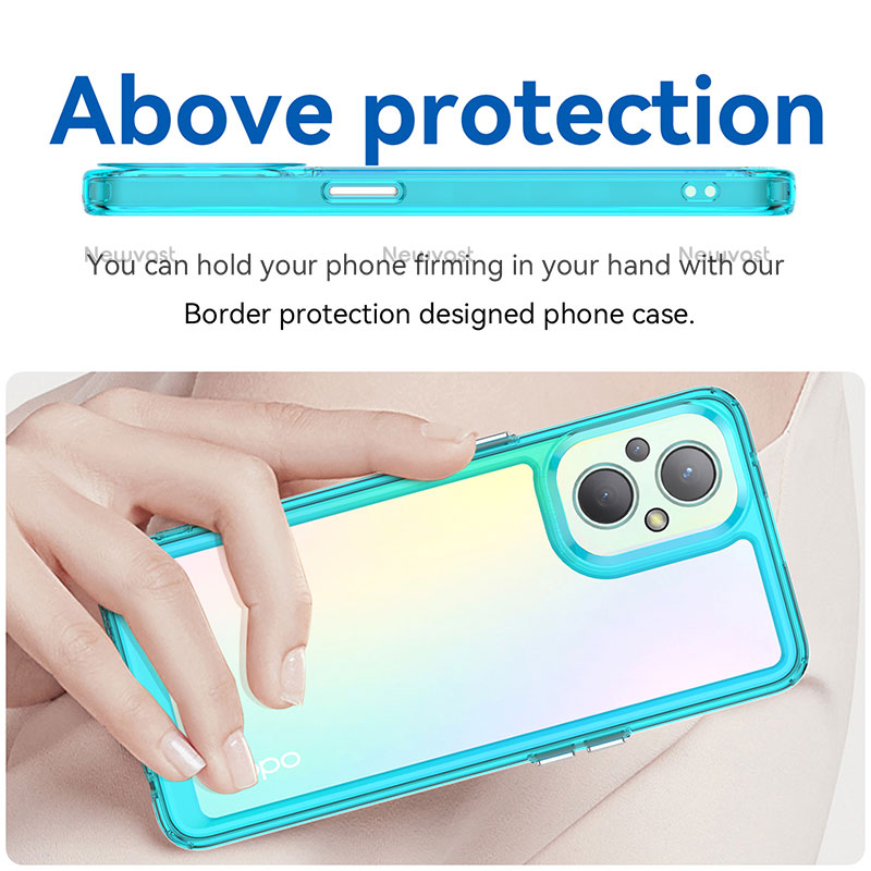 Silicone Transparent Frame Case Cover J01S for OnePlus Nord N20 5G
