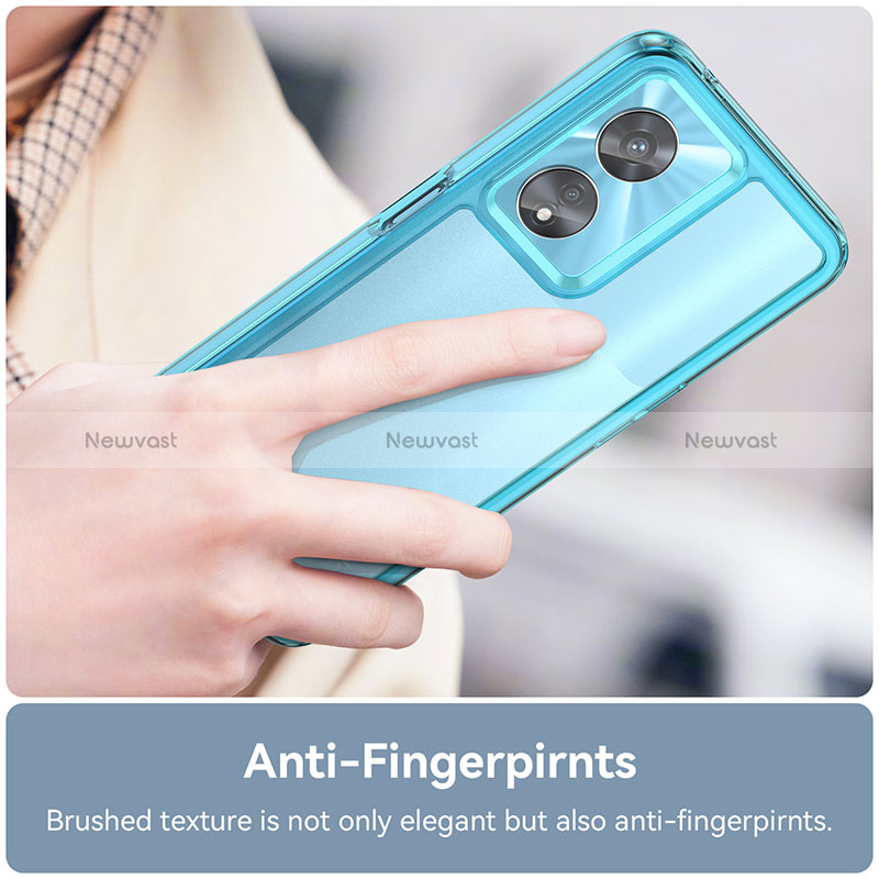 Silicone Transparent Frame Case Cover J01S for Oppo A58 5G