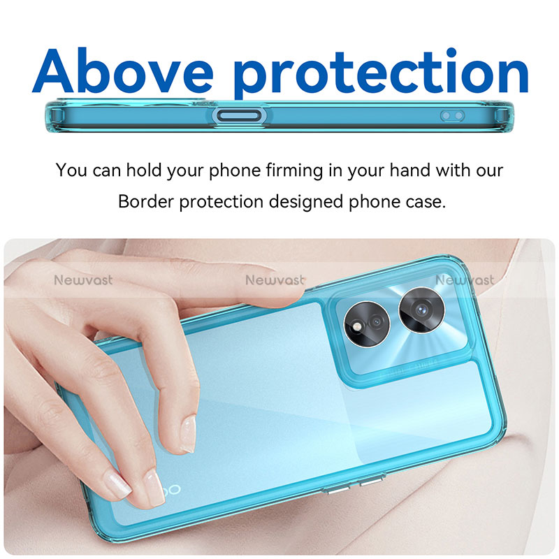 Silicone Transparent Frame Case Cover J01S for Oppo A78 5G