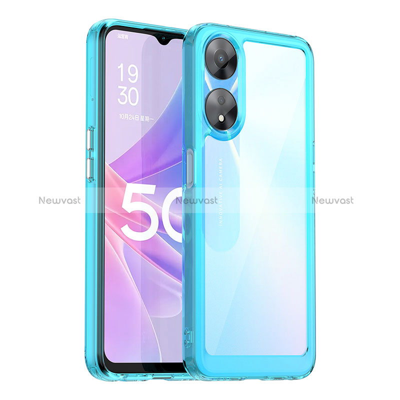 Silicone Transparent Frame Case Cover J01S for Oppo A78 5G