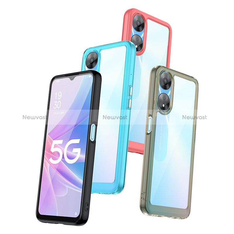 Silicone Transparent Frame Case Cover J01S for Oppo A78 5G