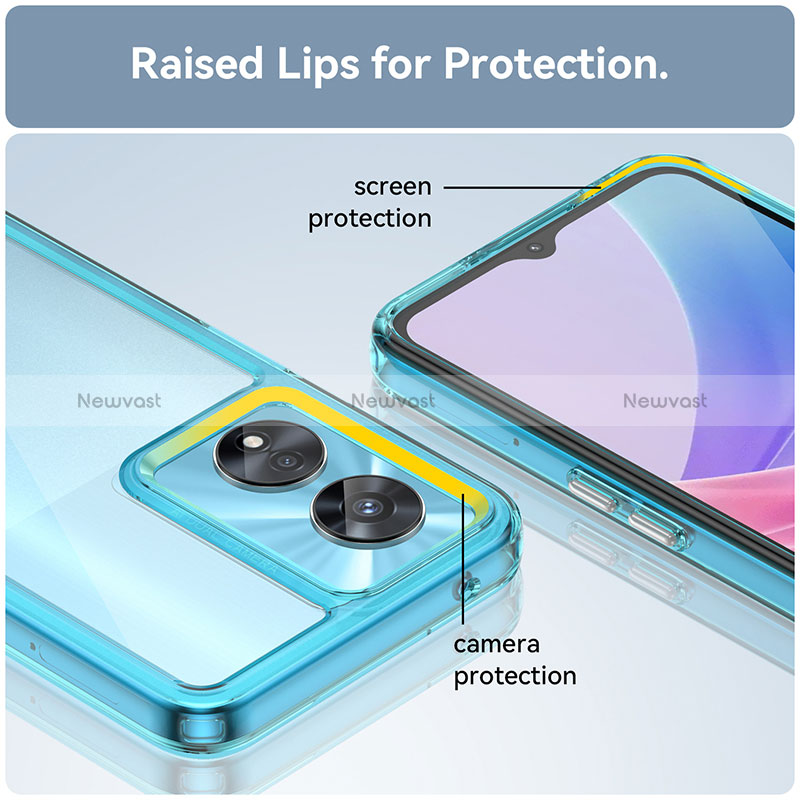 Silicone Transparent Frame Case Cover J01S for Oppo A97 5G