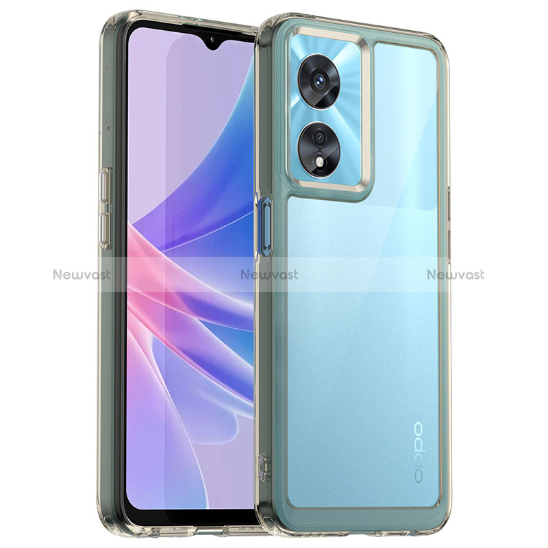 Silicone Transparent Frame Case Cover J01S for Oppo A97 5G