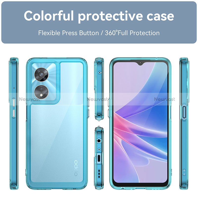 Silicone Transparent Frame Case Cover J01S for Oppo A97 5G