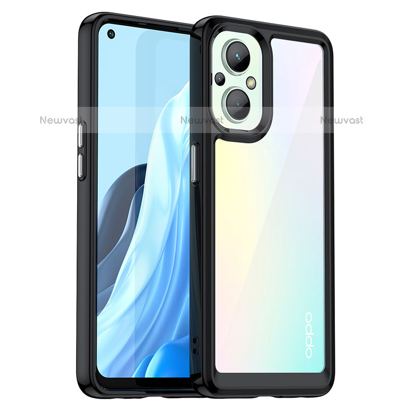 Silicone Transparent Frame Case Cover J01S for Oppo F21s Pro 5G