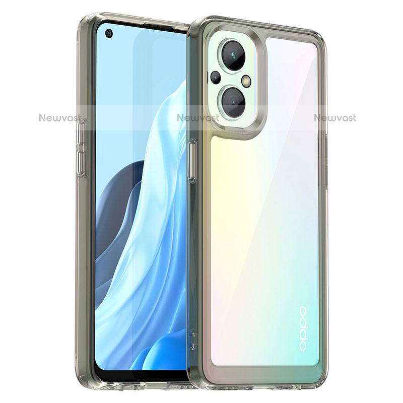 Silicone Transparent Frame Case Cover J01S for Oppo F21s Pro 5G Gray