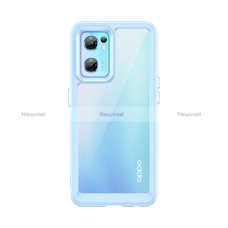 Silicone Transparent Frame Case Cover J01S for Oppo Find X5 Lite 5G