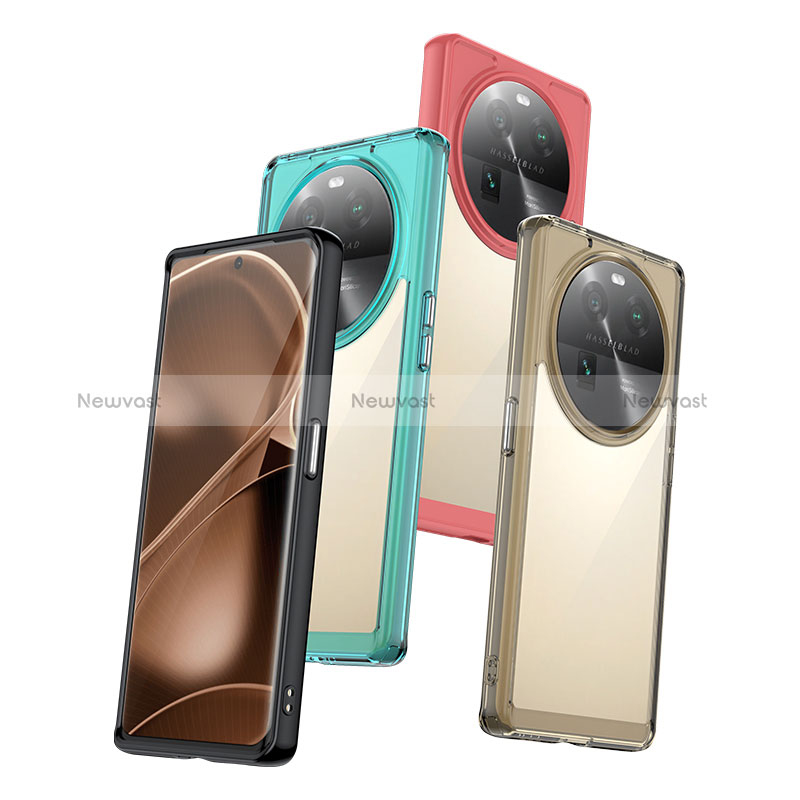 Silicone Transparent Frame Case Cover J01S for Oppo Find X6 Pro 5G