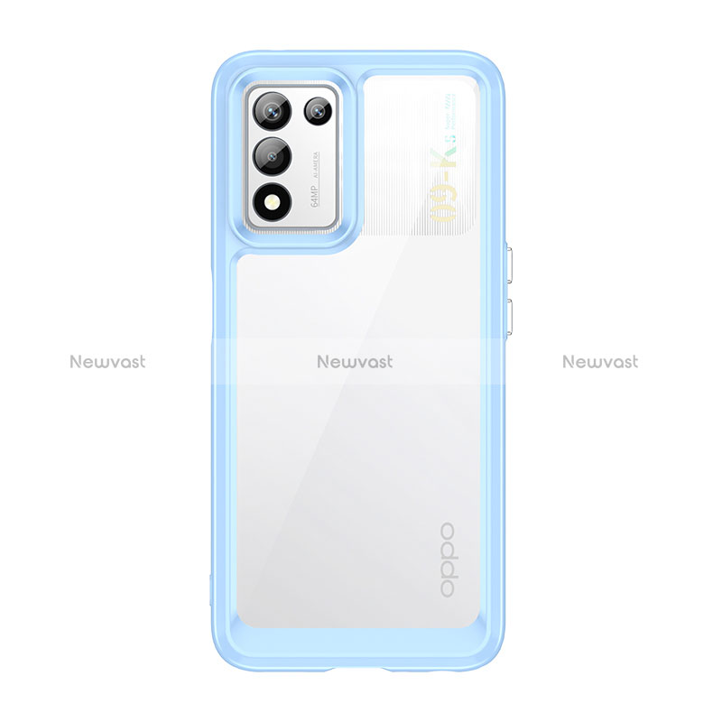 Silicone Transparent Frame Case Cover J01S for Oppo K9S 5G Blue