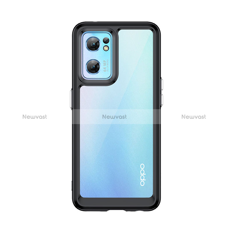 Silicone Transparent Frame Case Cover J01S for Oppo Reno7 5G