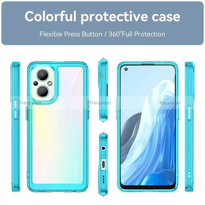 Silicone Transparent Frame Case Cover J01S for Oppo Reno7 Lite 5G