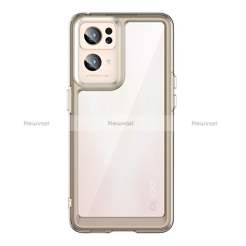 Silicone Transparent Frame Case Cover J01S for Oppo Reno7 Pro 5G