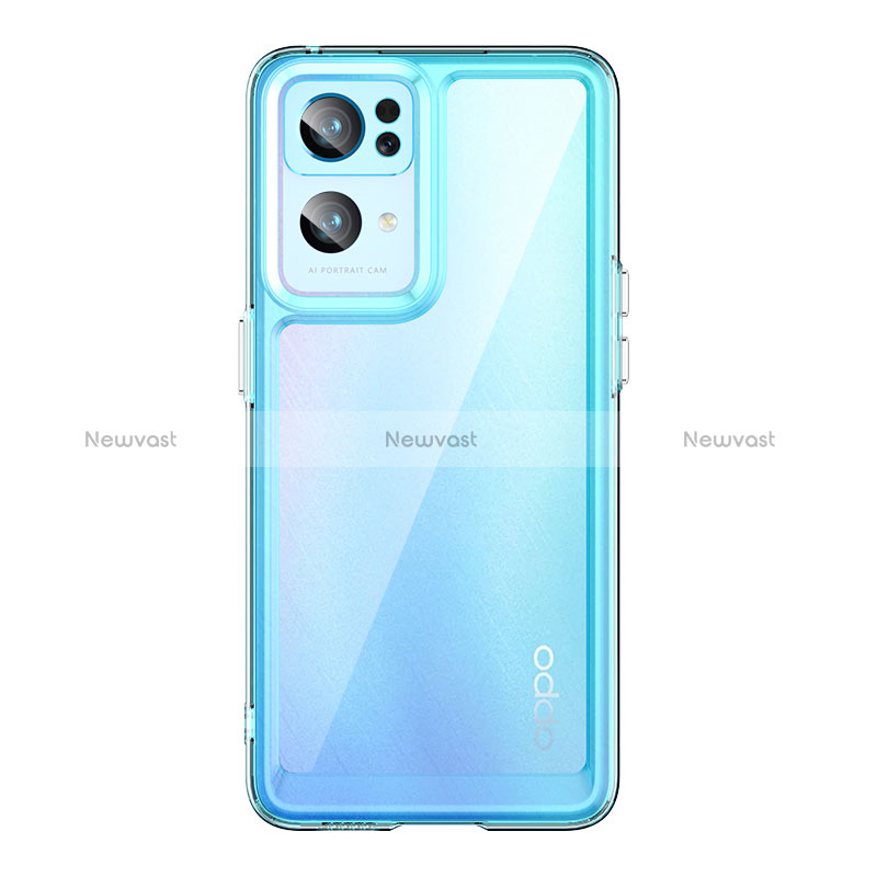 Silicone Transparent Frame Case Cover J01S for Oppo Reno7 Pro 5G