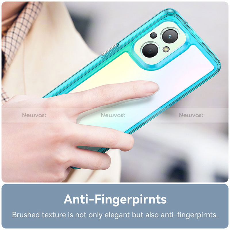 Silicone Transparent Frame Case Cover J01S for Oppo Reno7 Z 5G