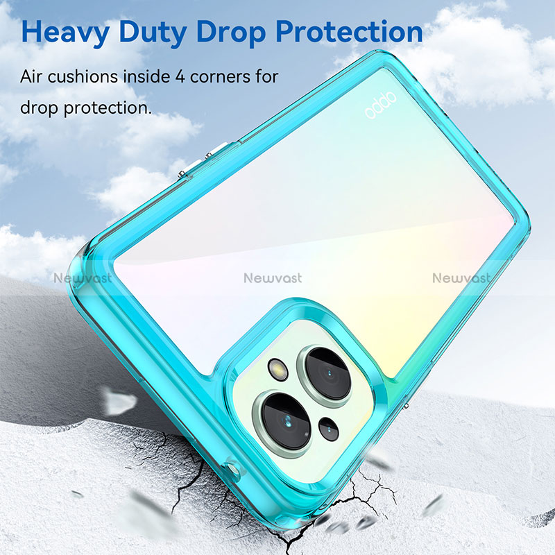 Silicone Transparent Frame Case Cover J01S for Oppo Reno7 Z 5G