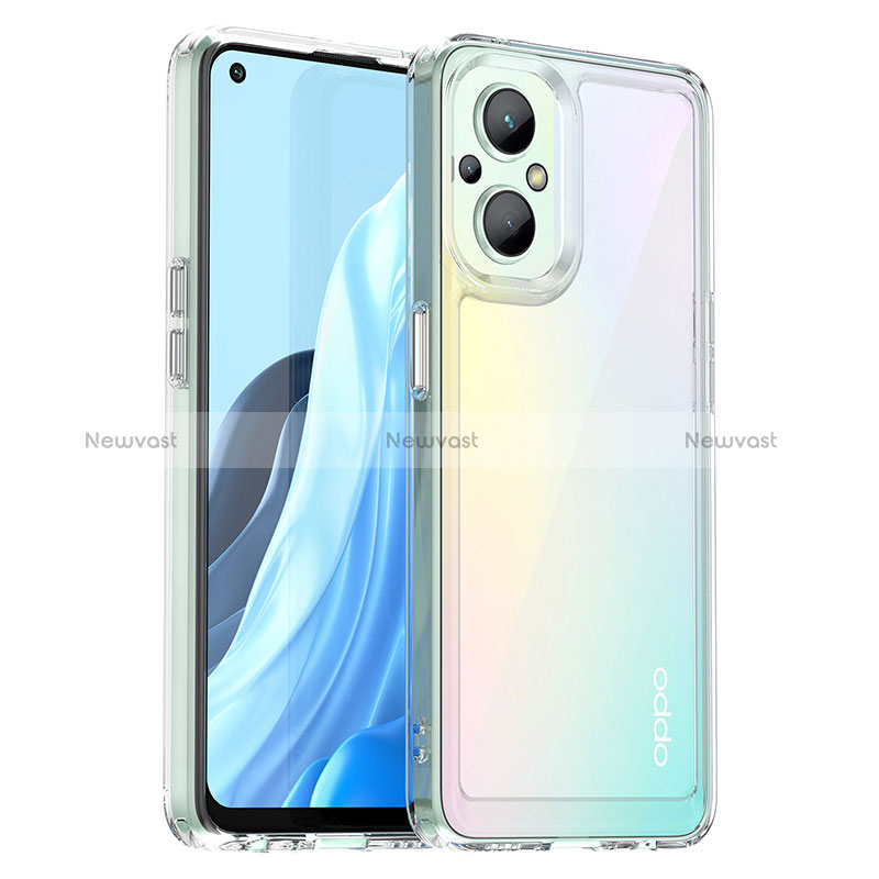 Silicone Transparent Frame Case Cover J01S for Oppo Reno8 Lite 5G Clear