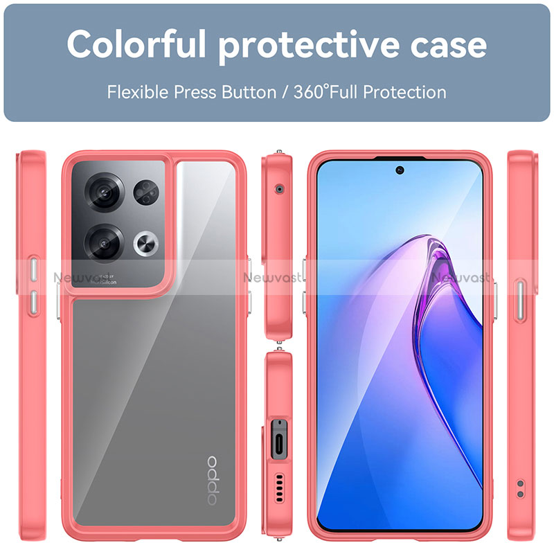 Silicone Transparent Frame Case Cover J01S for Oppo Reno8 Pro 5G