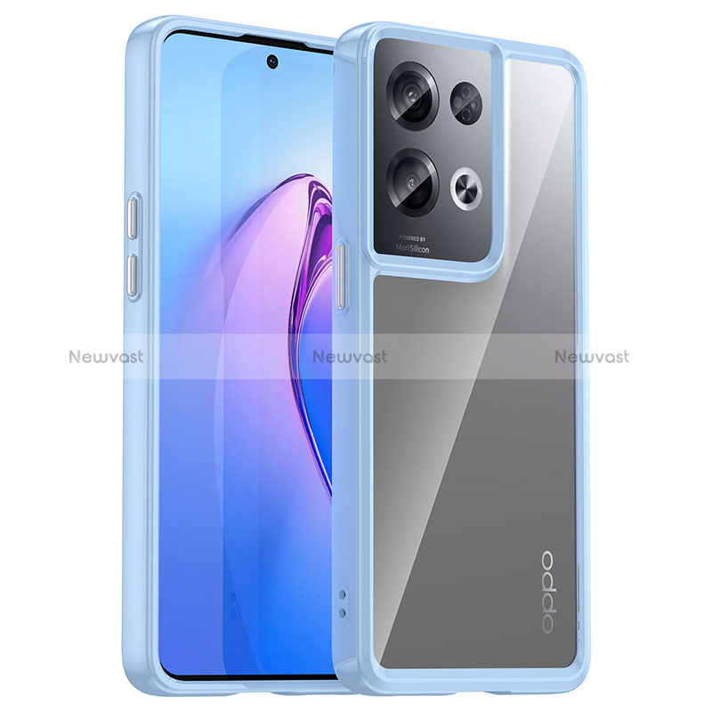 Silicone Transparent Frame Case Cover J01S for Oppo Reno8 Pro 5G