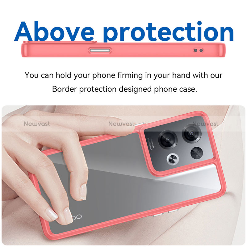 Silicone Transparent Frame Case Cover J01S for Oppo Reno8 Pro+ Plus 5G