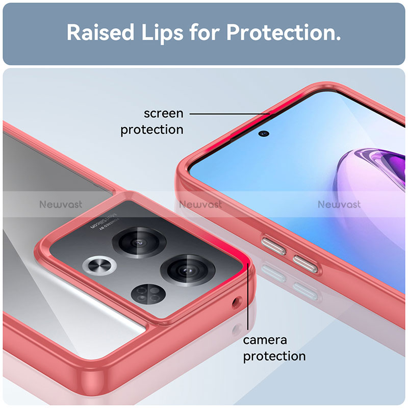 Silicone Transparent Frame Case Cover J01S for Oppo Reno8 Pro+ Plus 5G