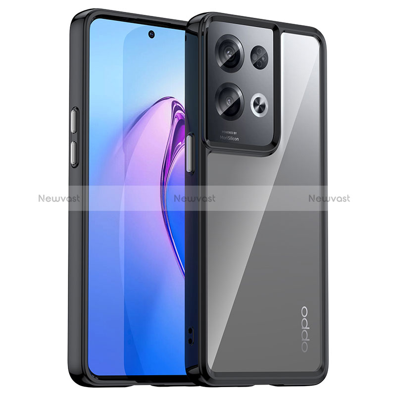 Silicone Transparent Frame Case Cover J01S for Oppo Reno8 Pro+ Plus 5G