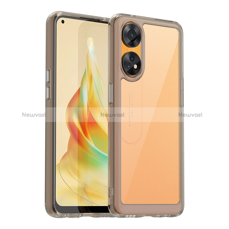Silicone Transparent Frame Case Cover J01S for Oppo Reno8 T 4G
