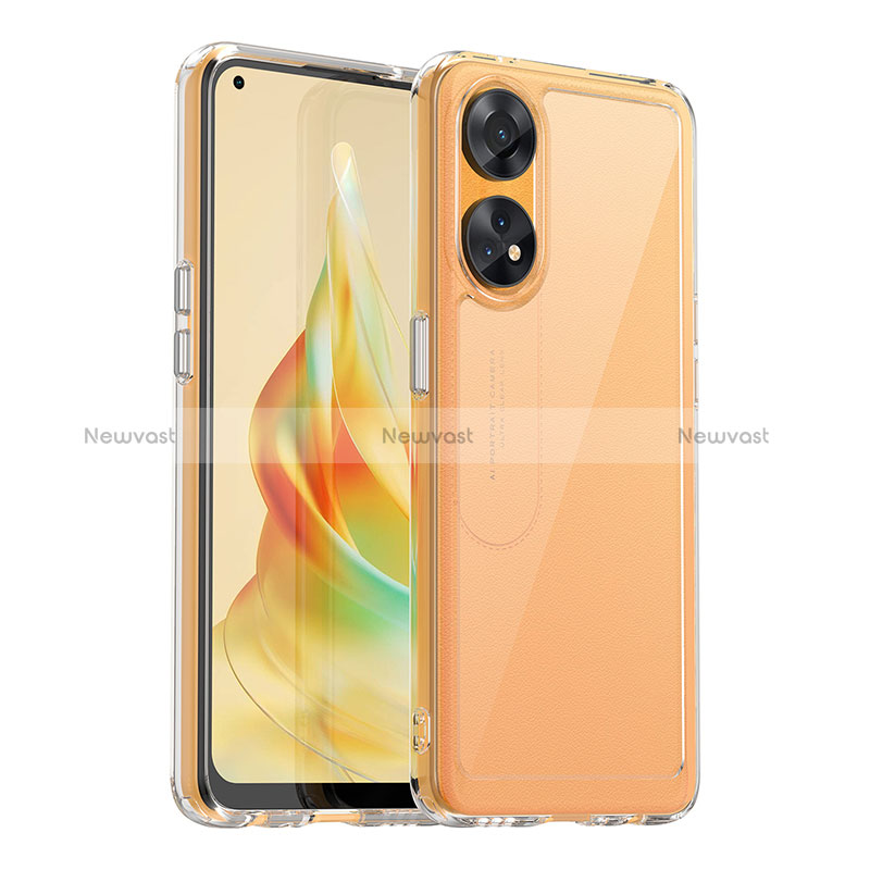 Silicone Transparent Frame Case Cover J01S for Oppo Reno8 T 4G