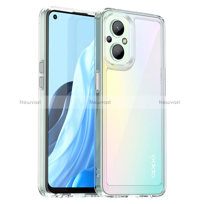 Silicone Transparent Frame Case Cover J01S for Oppo Reno8 Z 5G