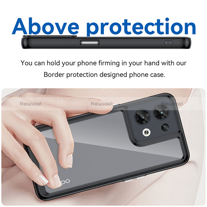 Silicone Transparent Frame Case Cover J01S for Oppo Reno9 5G