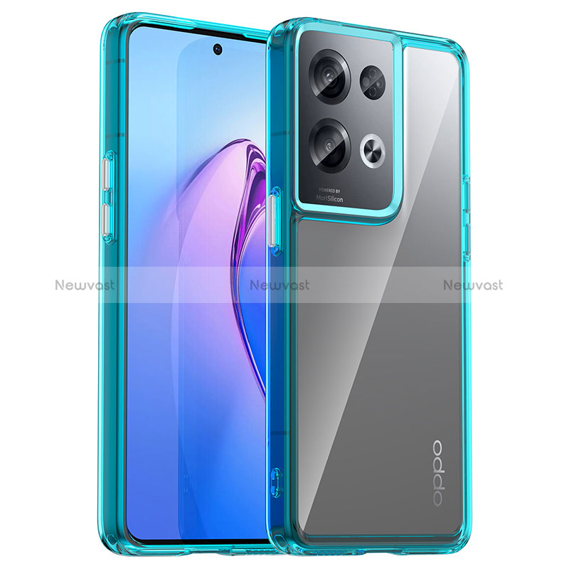 Silicone Transparent Frame Case Cover J01S for Oppo Reno9 Pro+ Plus 5G