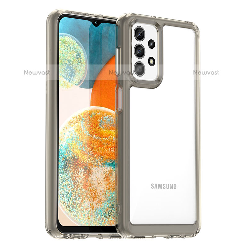 Silicone Transparent Frame Case Cover J01S for Samsung Galaxy A23 5G Gray