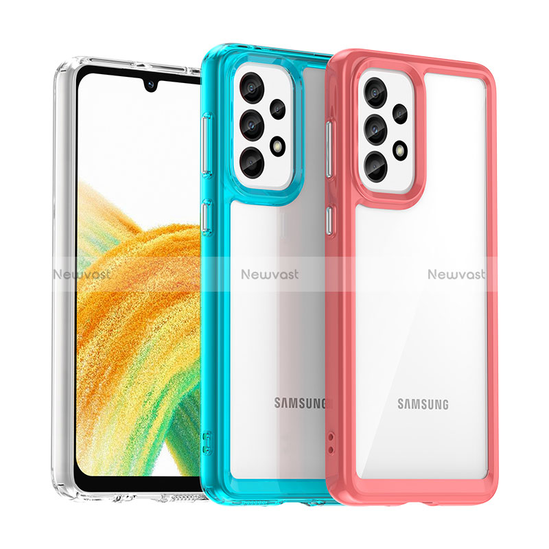 Silicone Transparent Frame Case Cover J01S for Samsung Galaxy A33 5G