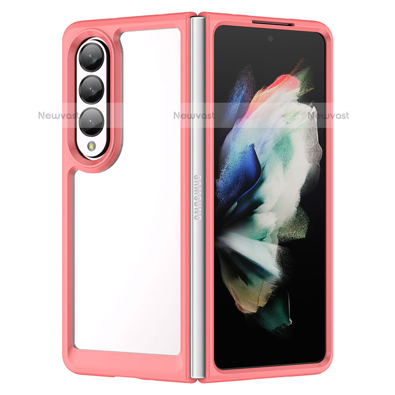 Silicone Transparent Frame Case Cover J01S for Samsung Galaxy Z Fold3 5G