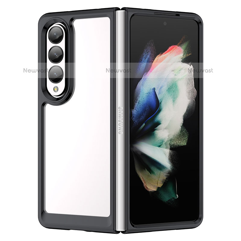 Silicone Transparent Frame Case Cover J01S for Samsung Galaxy Z Fold3 5G