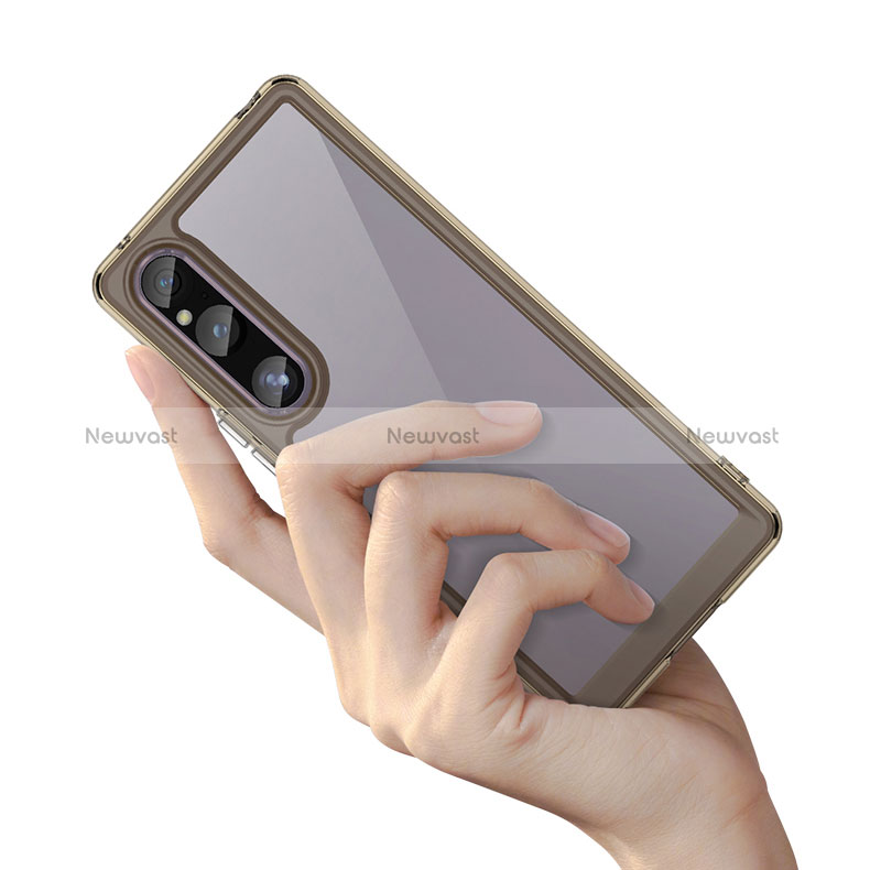 Silicone Transparent Frame Case Cover J01S for Sony Xperia 1 V